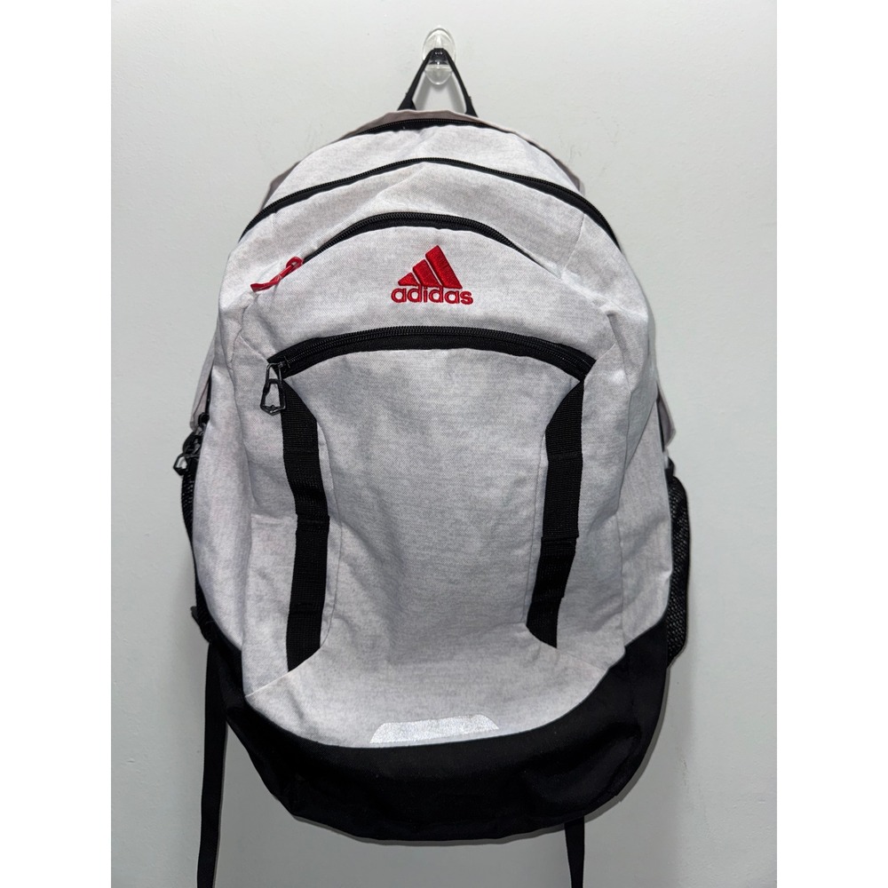 Adidas Excel Backpack Gray Black Red Logo LoadSpring Laptop School Travel Bag